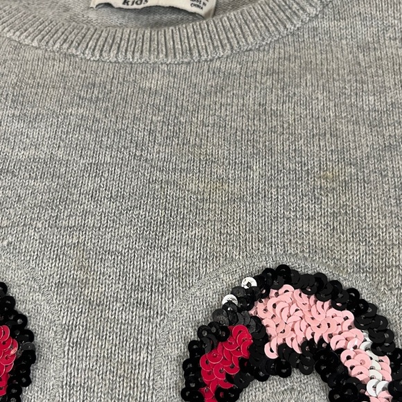 Abercrombie Kids Pink Sequin Flamingos Crewneck Sweater Size 11/12Y - Picture 6 of 11